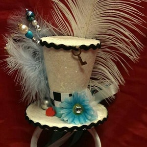 Alice in Wonderland Through The Looking-Glass Bespoke Mini Top Hat Mad Hatter Wedding Fairytale Fantasy Ascot Halloween Cosplay