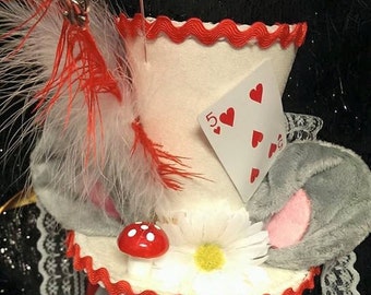 Mini haut de forme sur mesure Alice au pays des merveilles le loir Chapelier fou Tea Party Ascot Cosplay