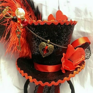Queen of Hearts Alice in Wonderland Valentines Mini Hoge Hoed Mad Hatter Tea Party Halloween Bruiloft Ascot Steampunk Cosplay