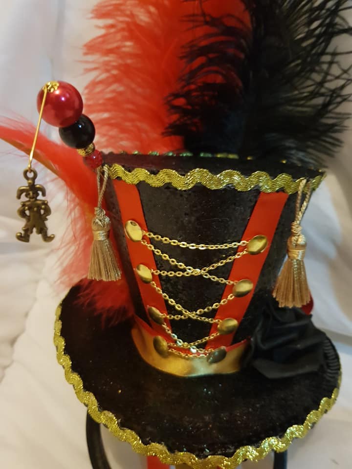 Circus Ringmaster Black Mini Top Hat Ringleader Lion Tamer
