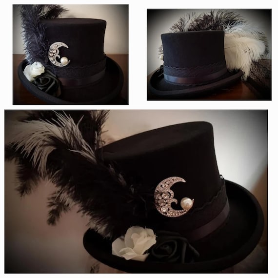 Stevie Nicks Inspired Top Hat Black 100% Wool SISTERS of the 