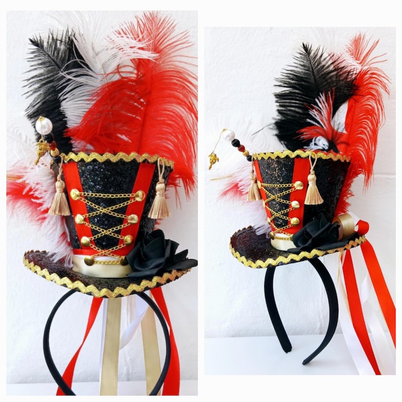 Circus Ringmaster Mini Top Hat Lion Tamer Ringleader Burlesque Showgirl ...