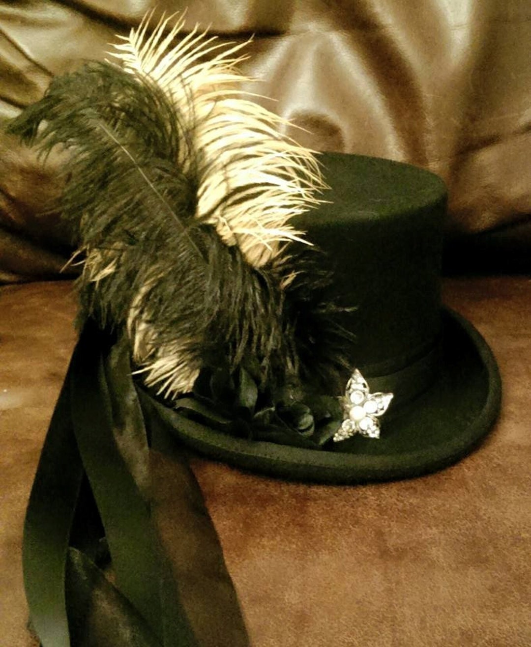 Stevie Nicks Inspired Black Top Hat 100% Wool ROCK A LITTLE