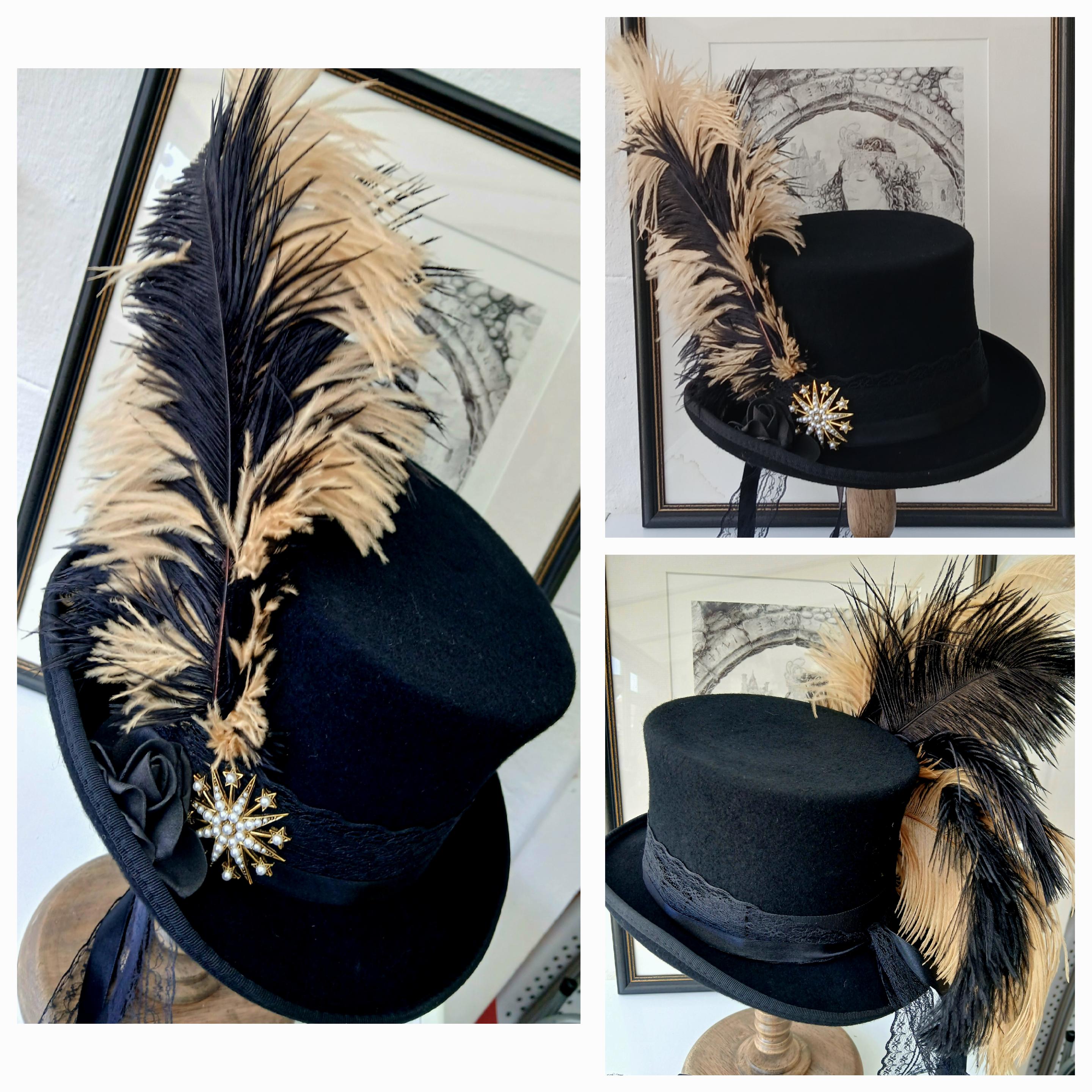 Stylish Black Hat with Gold Accent 100 % wool 100% Wool Black Hat – Gold Sequin Accent New | Mercari main image 4