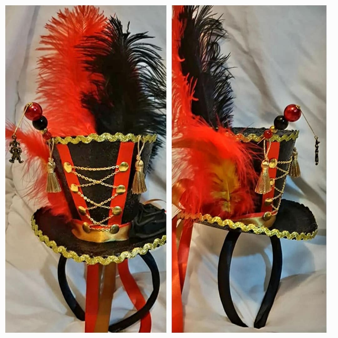 Circus Ringmaster Black Mini Top Hat Ringleader Lion Tamer Burlesue ...