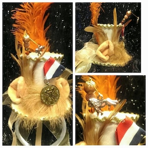 Mini sombrero de copa del León Cobarde del Mago de Oz Medalla al Valor Camino de Ladrillos Amarillos Dorothy Boda Ascot Cosplay