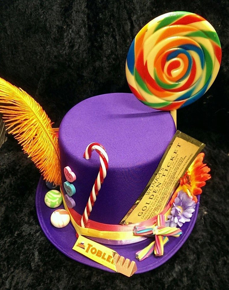 Willy Wonka Purple Top Hat Wonka's Golden Ticket Chocolate Etsy