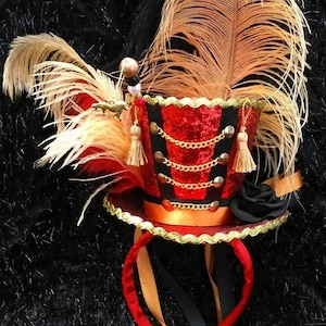 Circus Lion Tamer Mini Hoge Hoed Ring Leader Ring Master Burlesque Showgirl