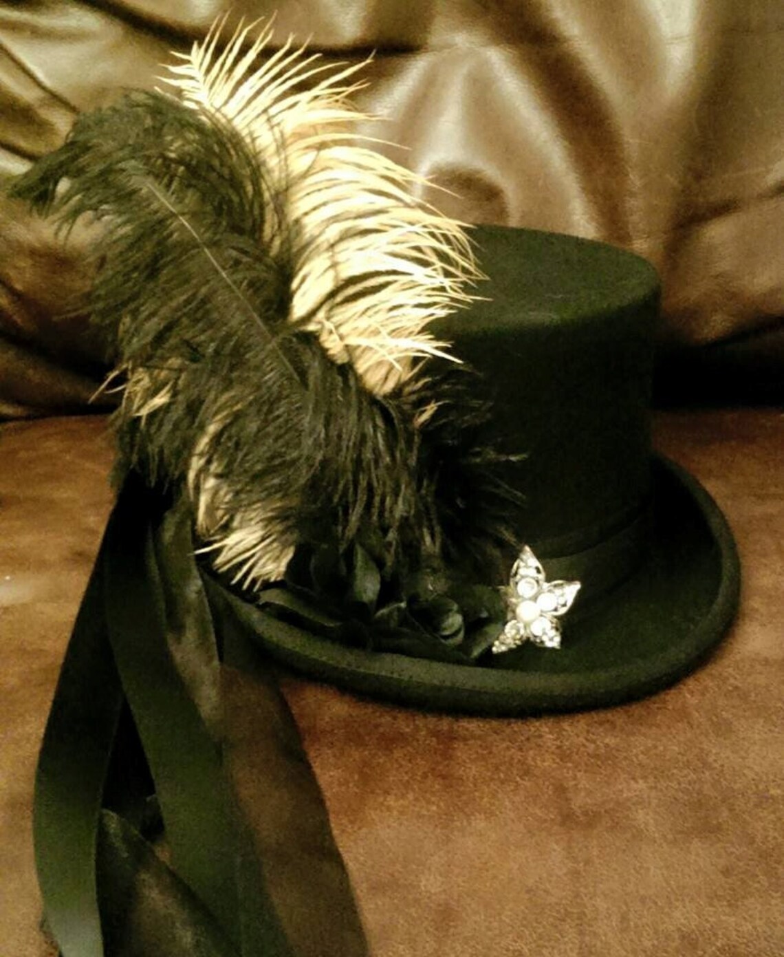 Stevie Nicks Inspired Black Top Hat 100 Wool ROCK A LITTLE Etsy