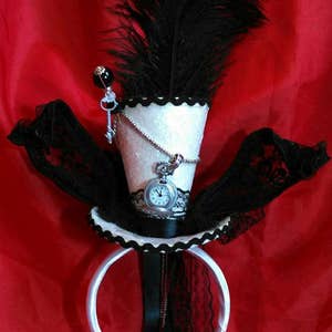 Alice in der Spiegel Glas Mini Zylinder Alice im Wunderland verrückte Hutmacher Teeparty Steampunk Hochzeit Cosplay Ostern