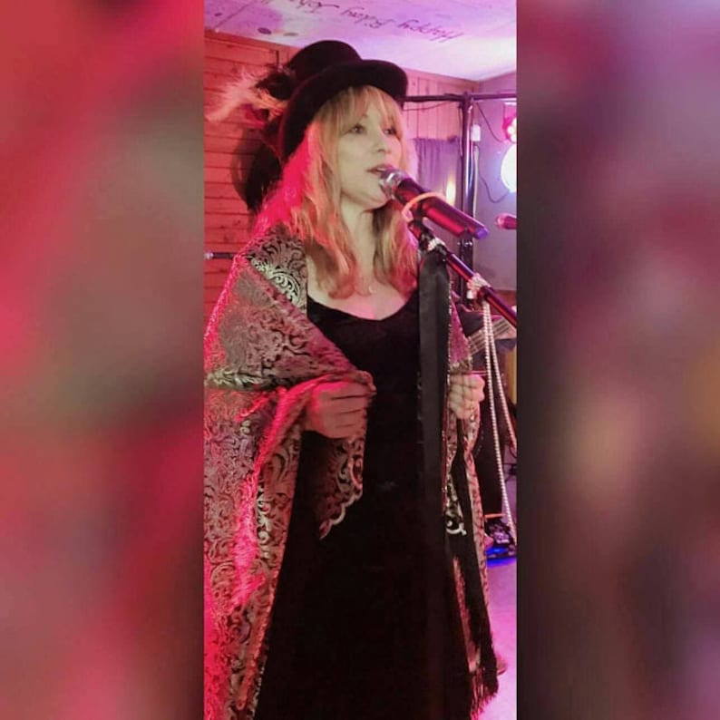 Stevie Nicks Inspired Black Top Hat 100 Wool Star Rose Gypsy Etsy