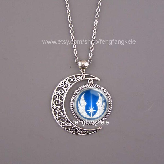 Blue Jedi Order Scratched Necklace Star 