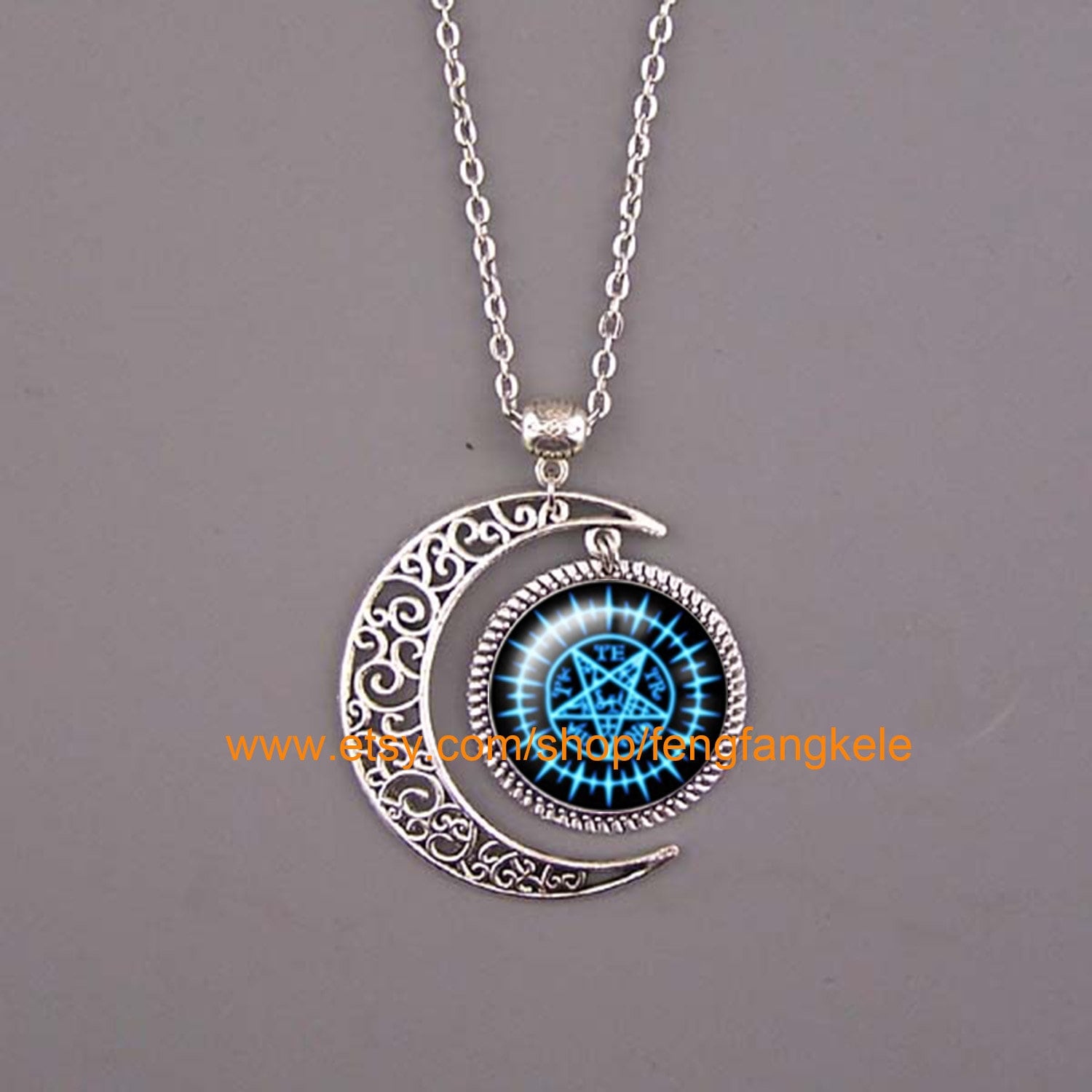 Blue Moon Pendent Black Butler Sebastian Seal Necklace Sebastian Michaelis Jewelry Black Butler Necklace Gift Etsy