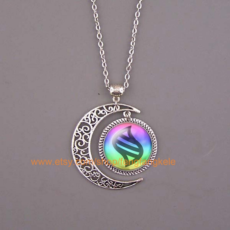 Moon Necklace Mega Evolution Stone Jewelry Silver Charm Atr Pendant