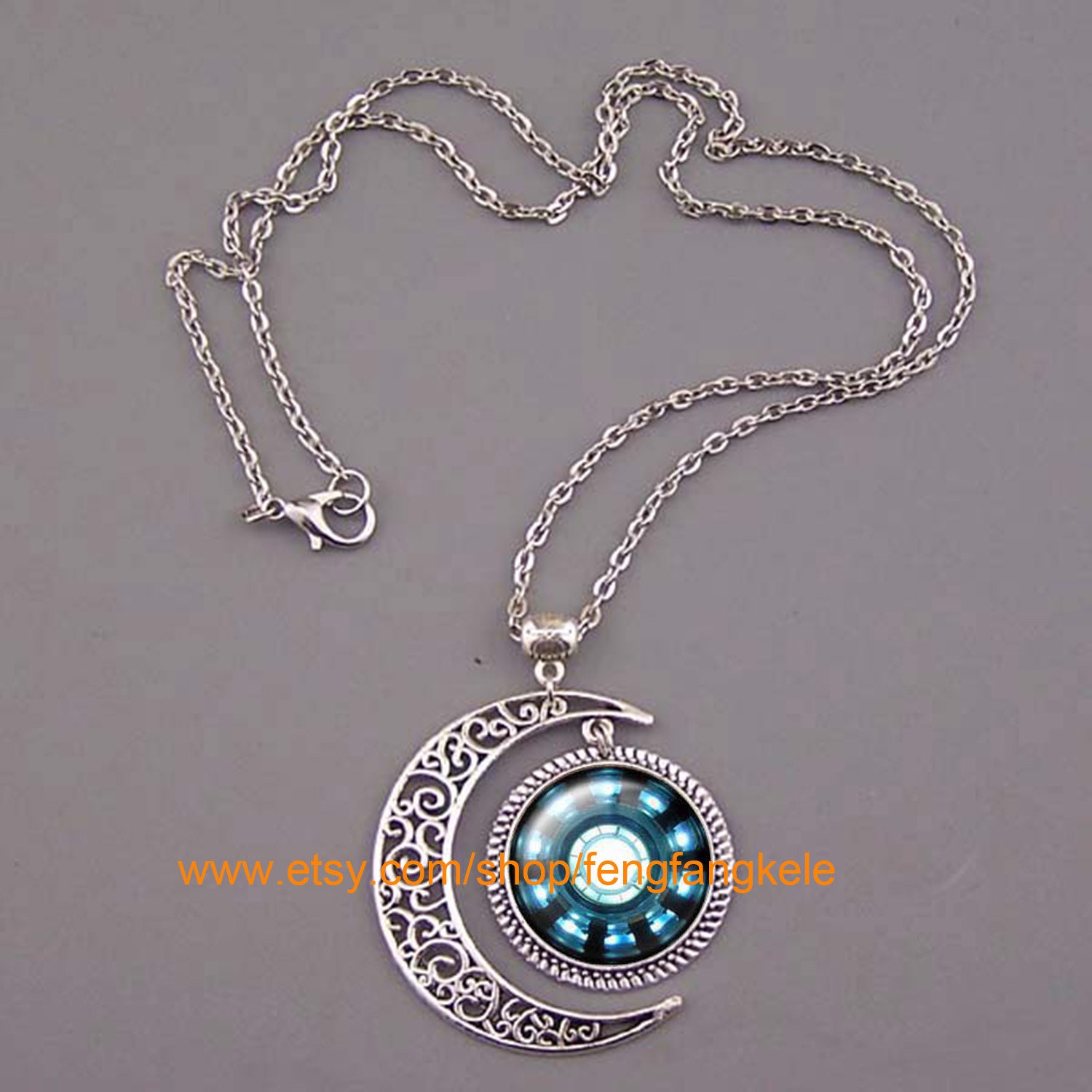 Iron man heart shop gemstone necklace