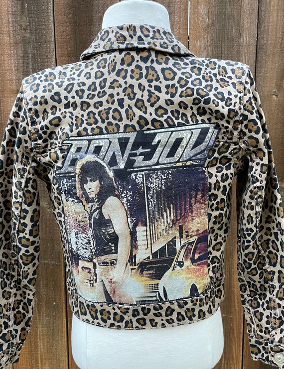 Leopard Print Patch Black Denim Jacket Leopard Print Patch Black Denim Jacket