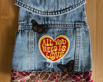 All You Need Is Love   Denim Pet Jackets