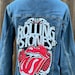 Écusson The Rolling Stones Noir & Bleu – Tissé Officiel Sous Licence – À Coudre