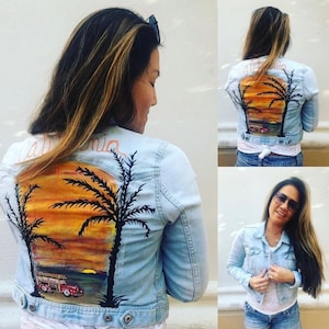 Hand Painted California Sunset Jacket
