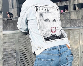 Men’s Lady Gaga jacket with t shirt patch