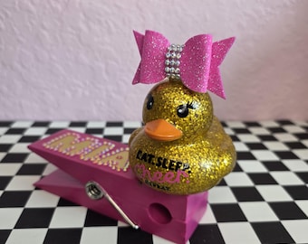 Good Luck Cheer Jumbo Pin - Rubber Duck - Personalized pin