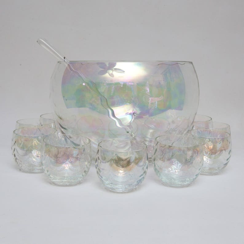 West Virginia Glass Specialty Punch Bowl Set With Ladle Etsy