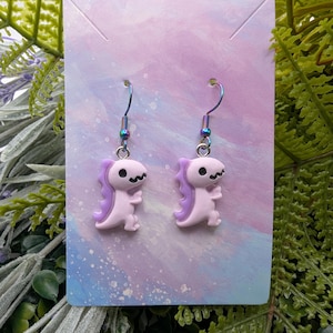 Brincos de dinossauro T-Rex - joias fofas de dinossauro - brincos de dinossauro rosa - brincos de dinossauro azul - presente para ela - brincos de animais engraçados - brincos de veterinário
