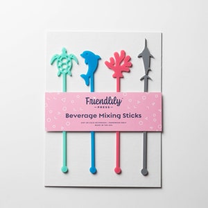 Florida Sea Life Colorful Drink Stirrer Set