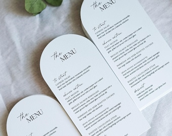 Arch Wedding Menu, Minimalist Menus, Modern Geometric Design