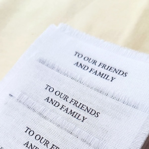 Tarjeta de agradecimiento de tela, nota de agradecimiento, tarjetas de agradecimiento impresas en algodón, algodón, tarjetas impresas en tela, notas de agradecimiento minimalistas, tarjetas de lino