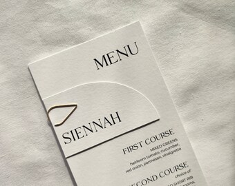 Geometric Wedding Menu, Arch Place Card, Minimalist Design, Simple Menus
