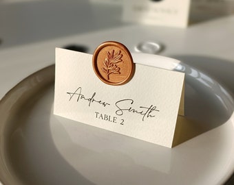 Wax Seal Place Cards, Ivory Name Cards, Wedding Escort Cards, Elegant Name Card, Wedding Place Card, Ivory Place Cards, Wax Place Cards