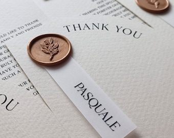 Half Arch Thank You Card, Wax Seal Card, Ivory thank you card, Place Cards included, Printed arch wedding card, Wedding thank you card