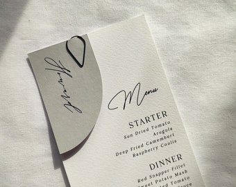 Modern Wedding Menu: Arch Place Card, Textured Cardstock
