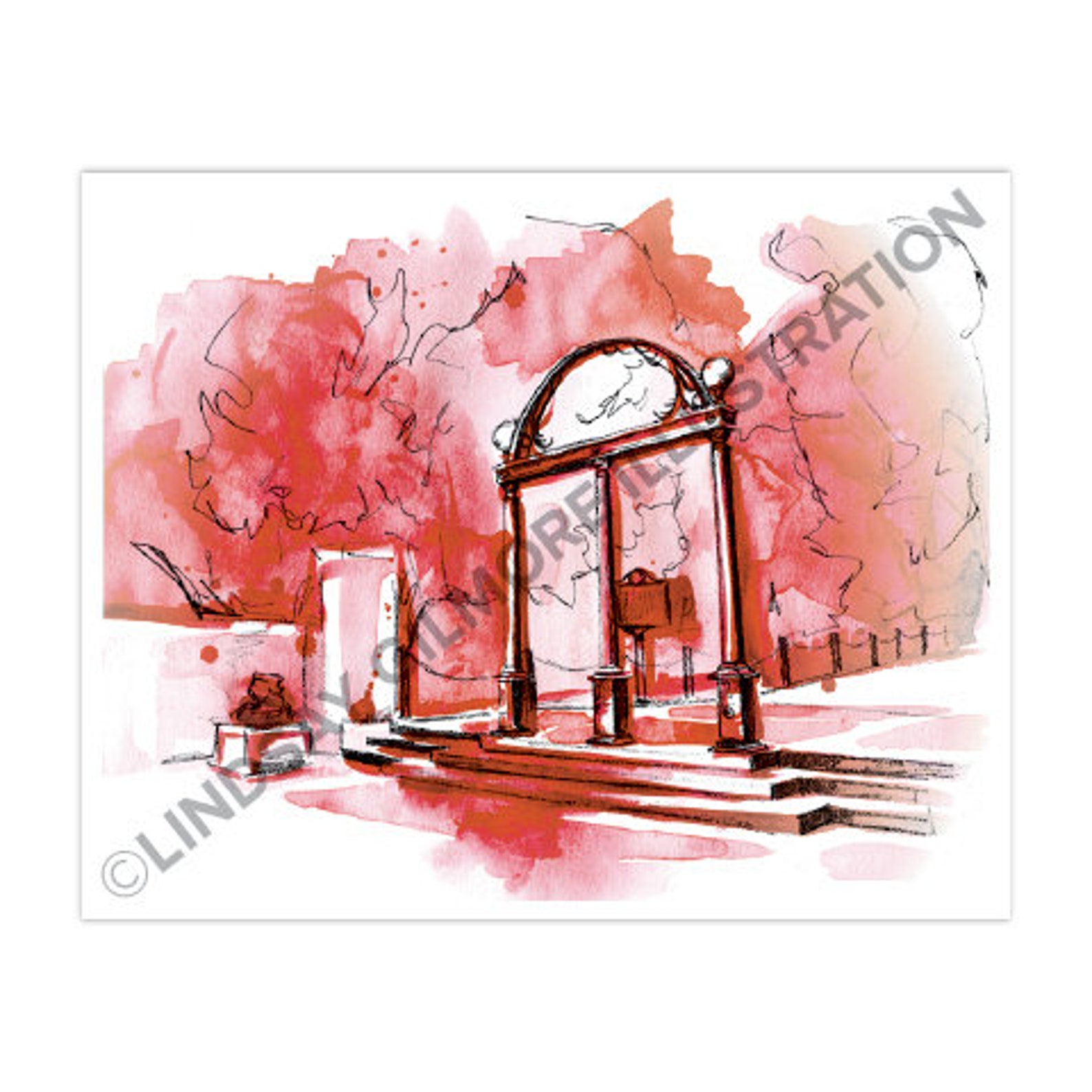 University of Georgia Arch Print - Etsy