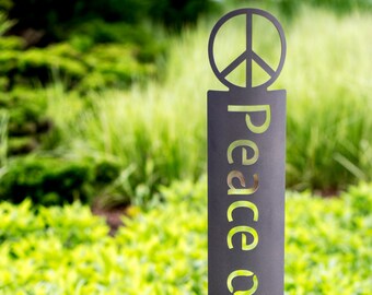 Majestic MFG BIG Peace Post Garden Stake Pole Sign Peace on Earth stakes herbs herb
