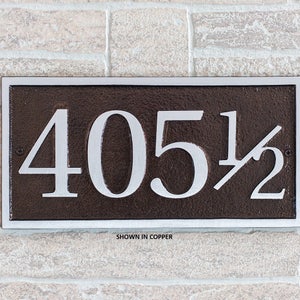 Majestic MFG Superior Series Traditional Font Rectangle Aluminum Wall Address Plaque Sign House Numbers