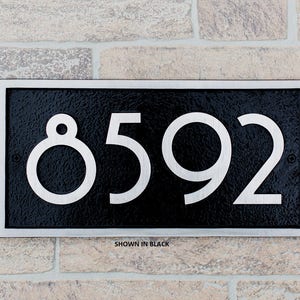 Majestic MFG Superior Series Modern Font Rectangle Aluminum Wall Address Plaque Sign House Numbers