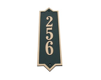 Majestic MFG Brass Vertical Address Plaques House Numbers ** Made in the USA ** ** Free Shipping**