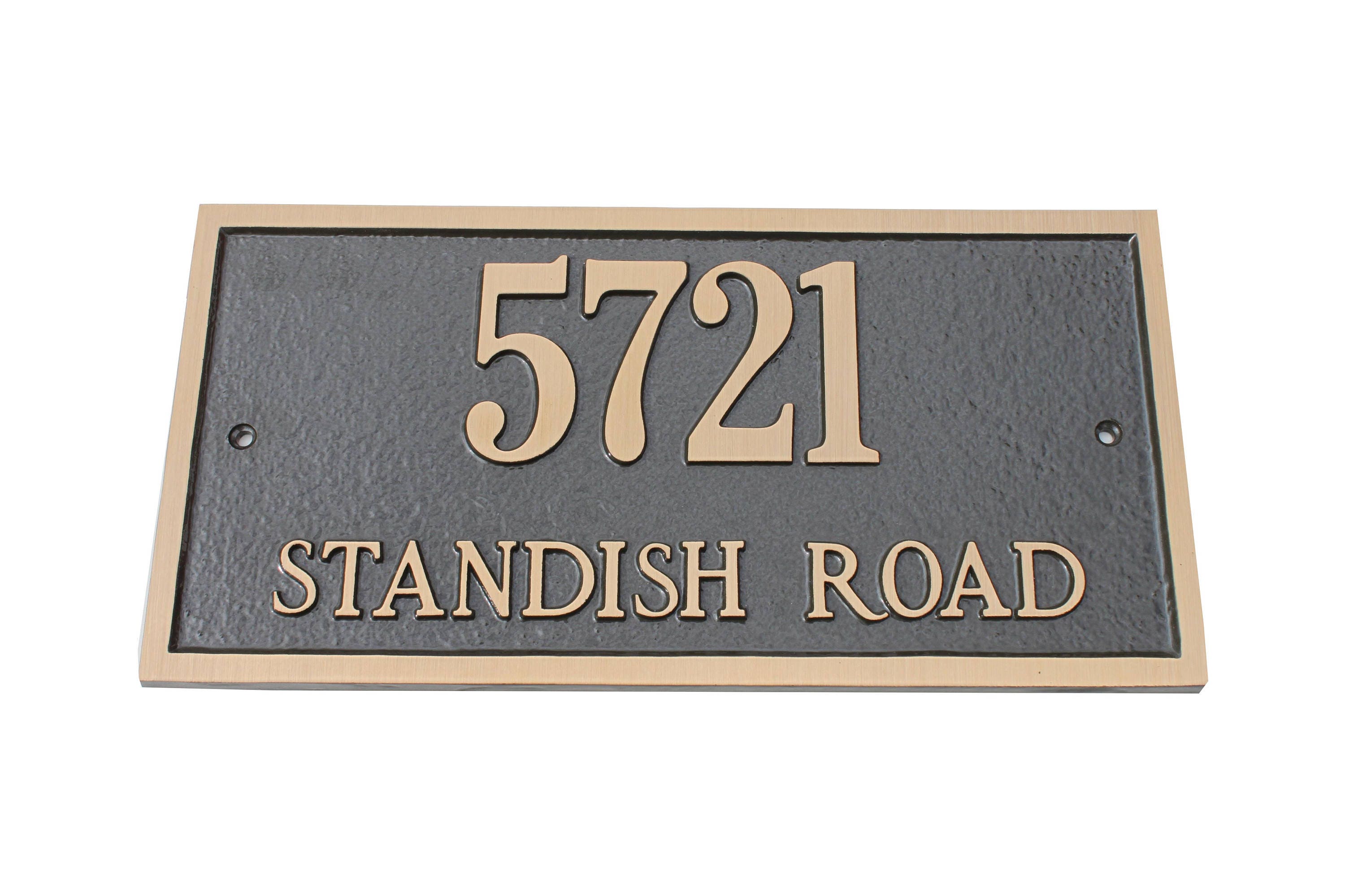 Majestic MFG Brass Rectangle Address Plaques House Numbers Etsy