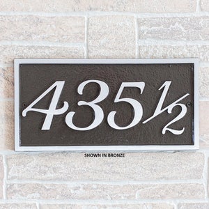 Majestic MFG Superior Series Designer Font Rectangle Aluminum Wall Address Plaque Sign House Numbers