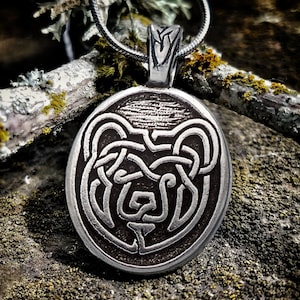 Celtic Knot Bear Necklace With Fine Pewter Pendant 