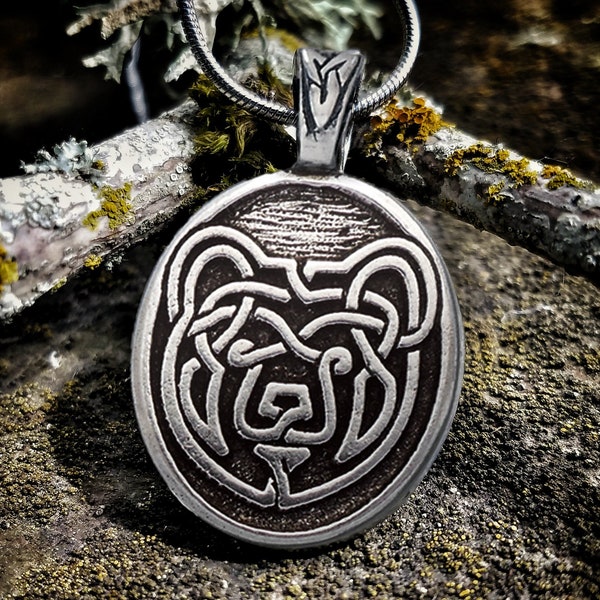 Celtic Knot Bear Necklace with Fine Pewter Pendant