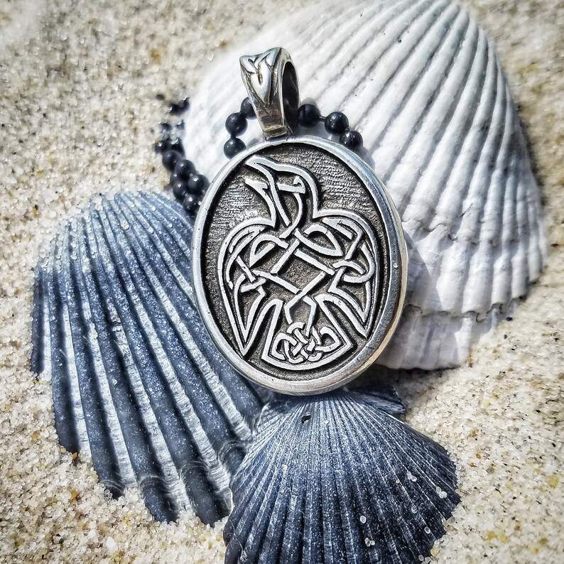 Celtic Knot Raven Necklace with Fine Pewter Pendant Etsy