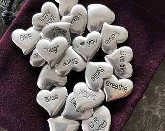 Pouch of Tiny Hearts - Tiny Heart Pocket Charms Random Assortment 10 pc bag