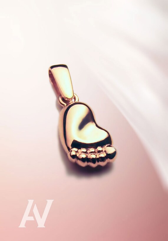 Mom Necklace Baby Foot Mothers Gold 14k Pendant New Idea Jewelry