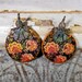 Rustic Crackle BoHo, Frida Kahlo, South Western Clay Gold Floral Drop Mixed Media Bead Set