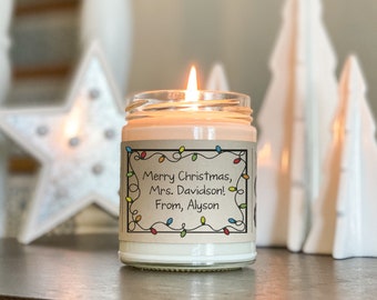 Custom Christmas gift for teacher Christmas Gift for teachers, Personalized teacher gift - A to Z Candles soy candles