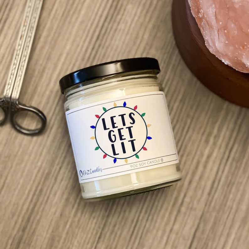 LETS GET LIT holiday decorations funny Christmas candles Etsy