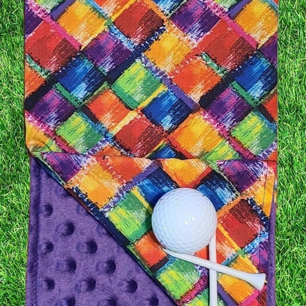 Golf Towel - Absorbent & Fast Drying - Easily Shake Off Sand/Grass/Dirt, Purple Golf Towel, Red Golf Towel, Ladies Golf Towel, Golf